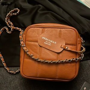 Persaman New York Quilted Leather Crossbody - Cognac